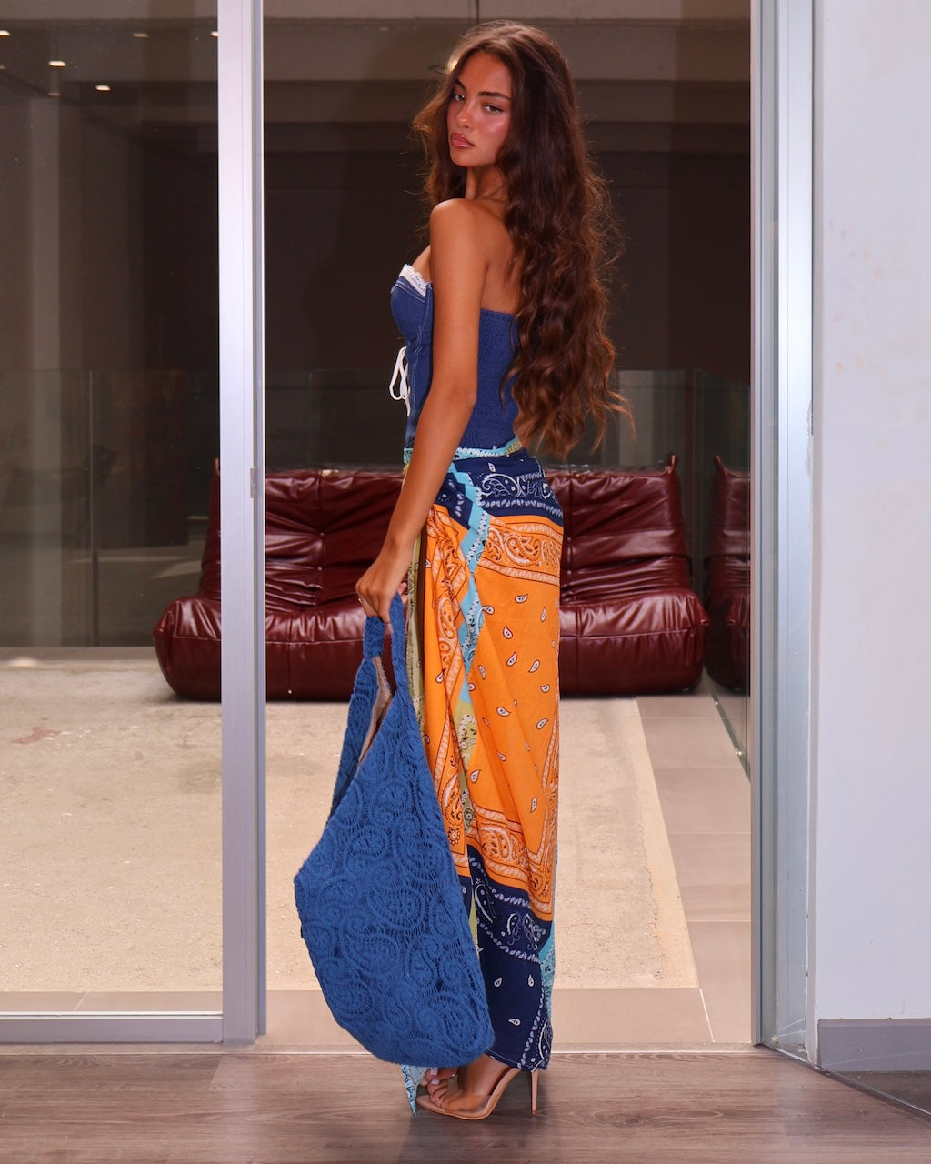 ORANGE BANDANA SKIRT