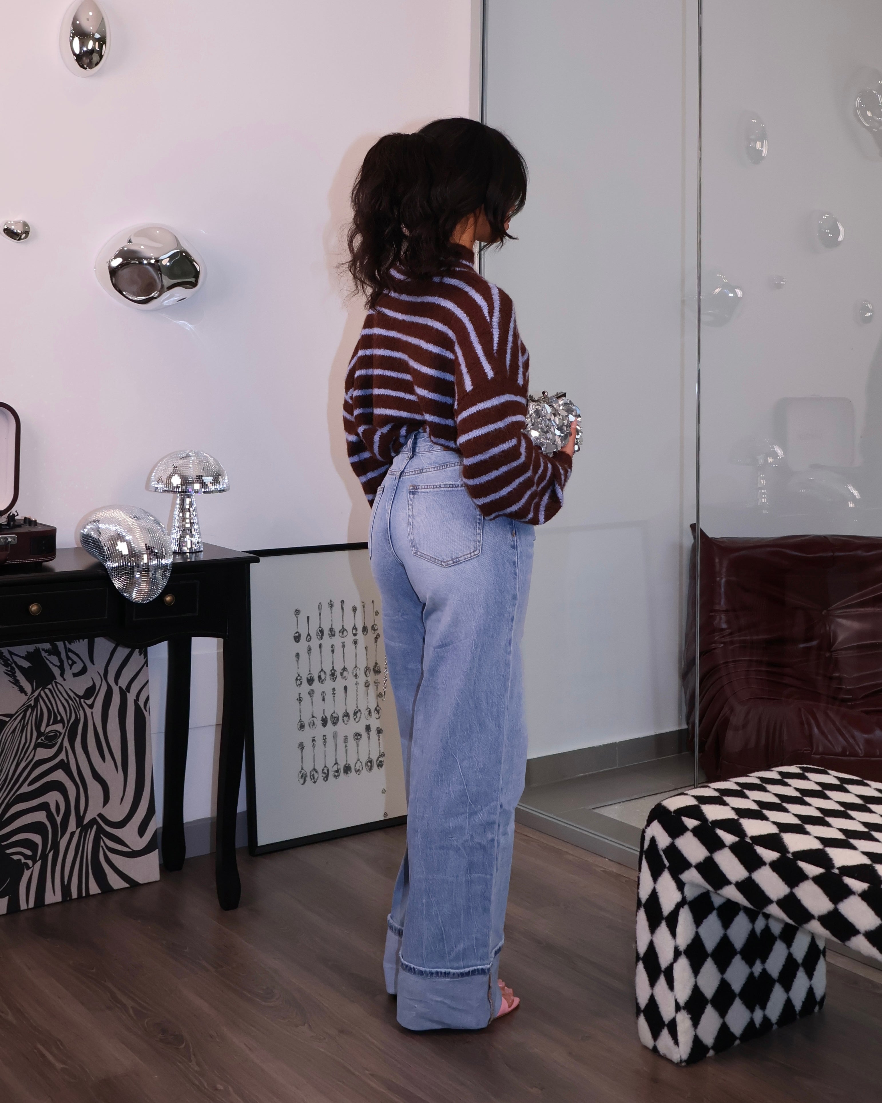 JEANS MAXI ZAMPA DENIM