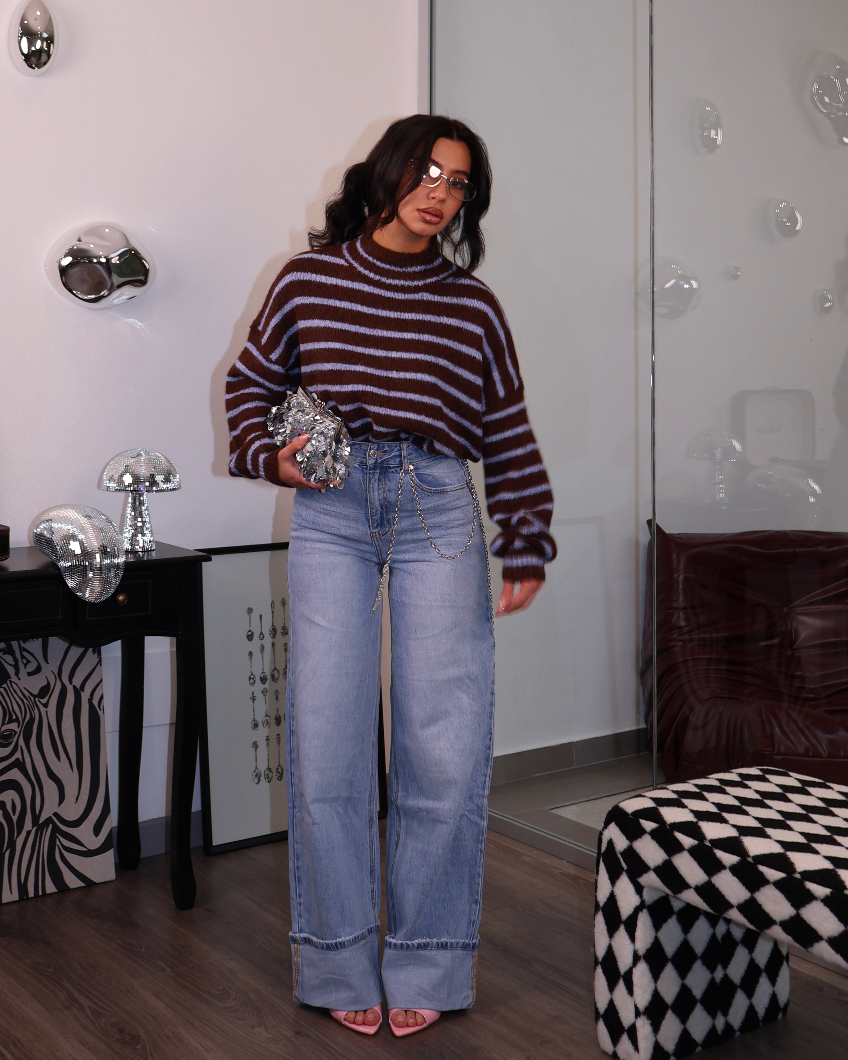 JEANS MAXI ZAMPA DENIM