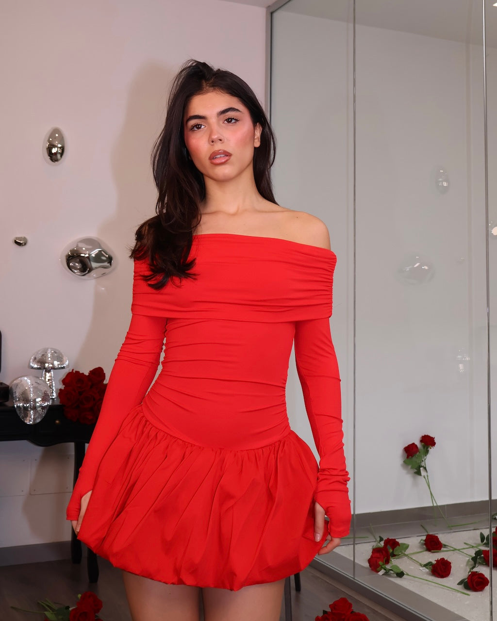 DRESS CIELO DI DICEMBRE ROSSO