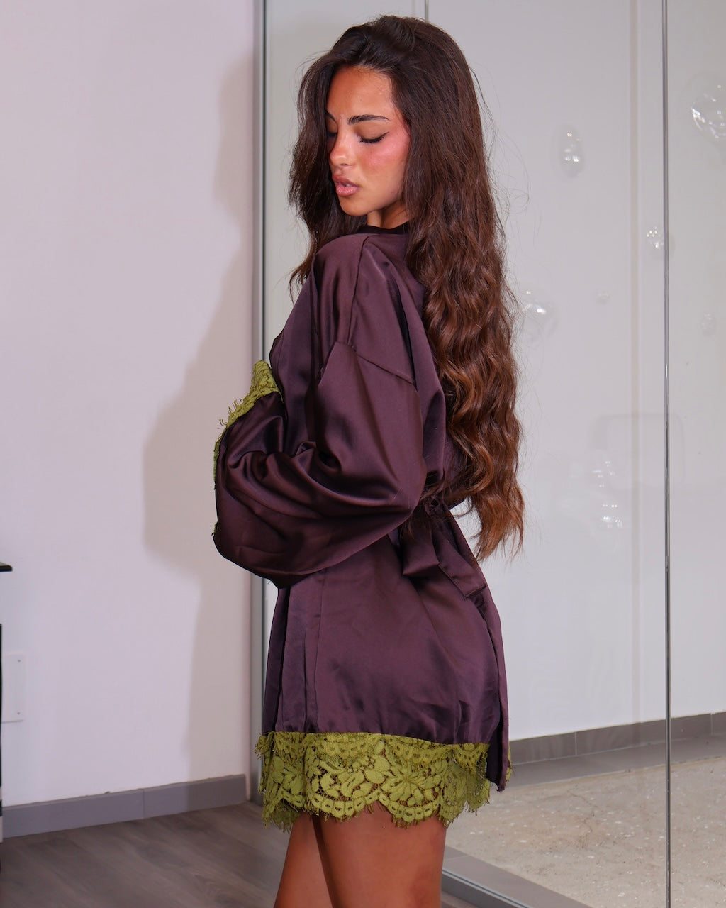 KIMONO MIX MARRONE