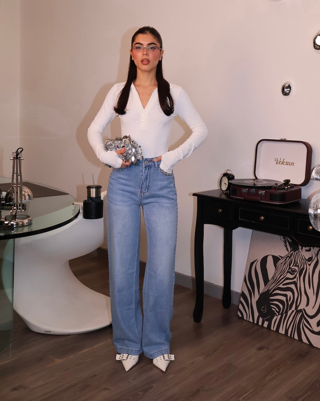 MAGLIA SCOLLO V BIANCO