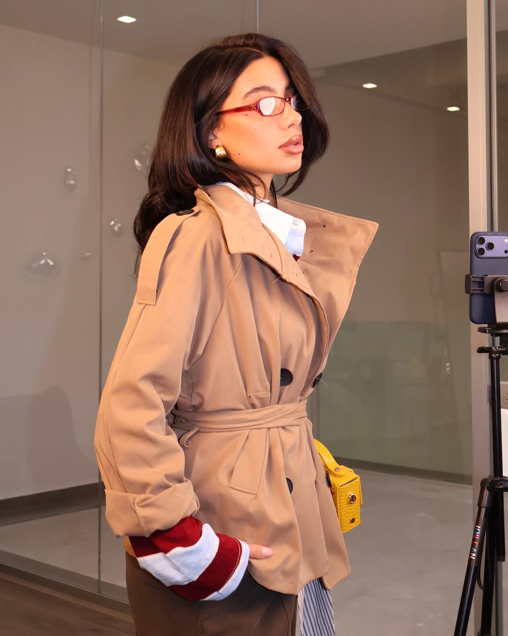 TRENCH SIGNORA IN GIALLO