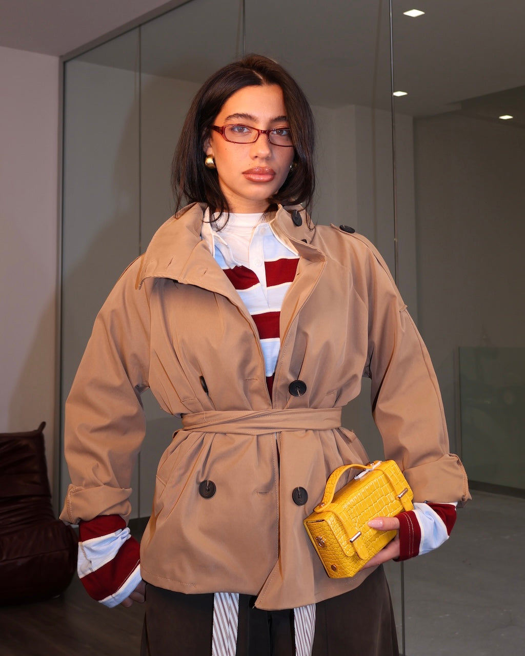 TRENCH SIGNORA IN GIALLO