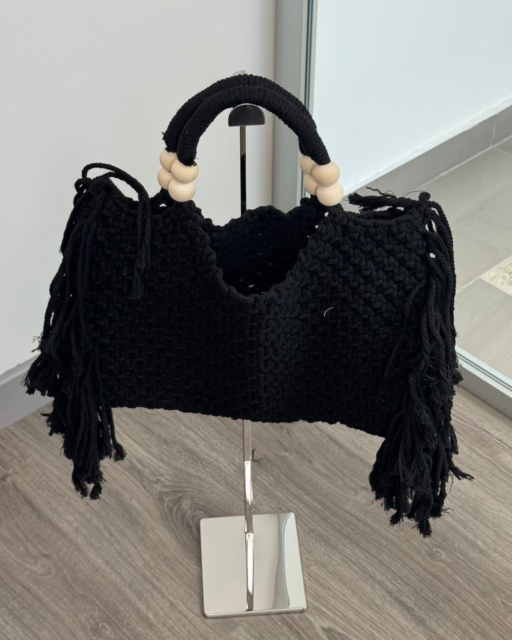 BEIGE WOVEN MIDI BAG