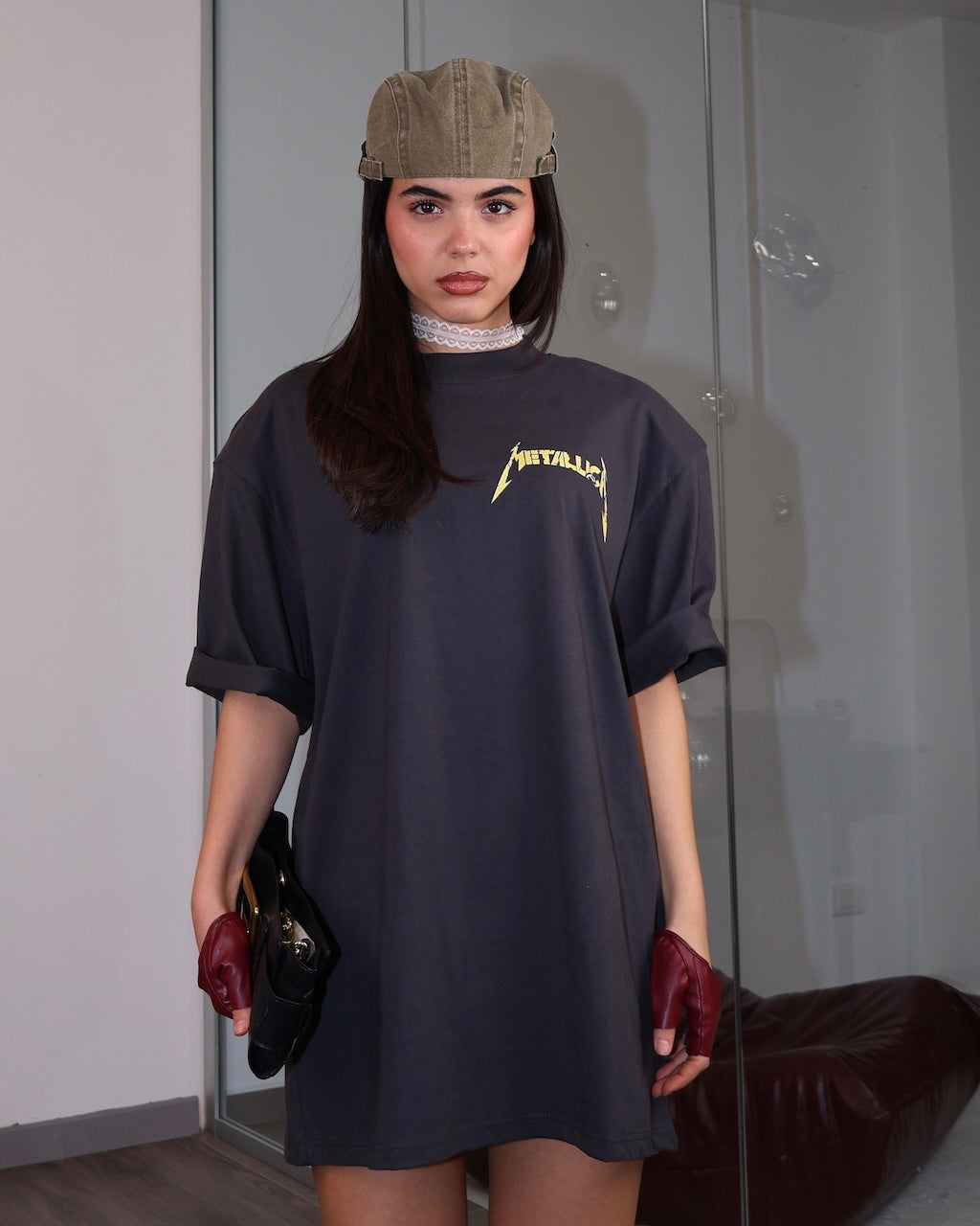 BLACK METALLIC JUMPER