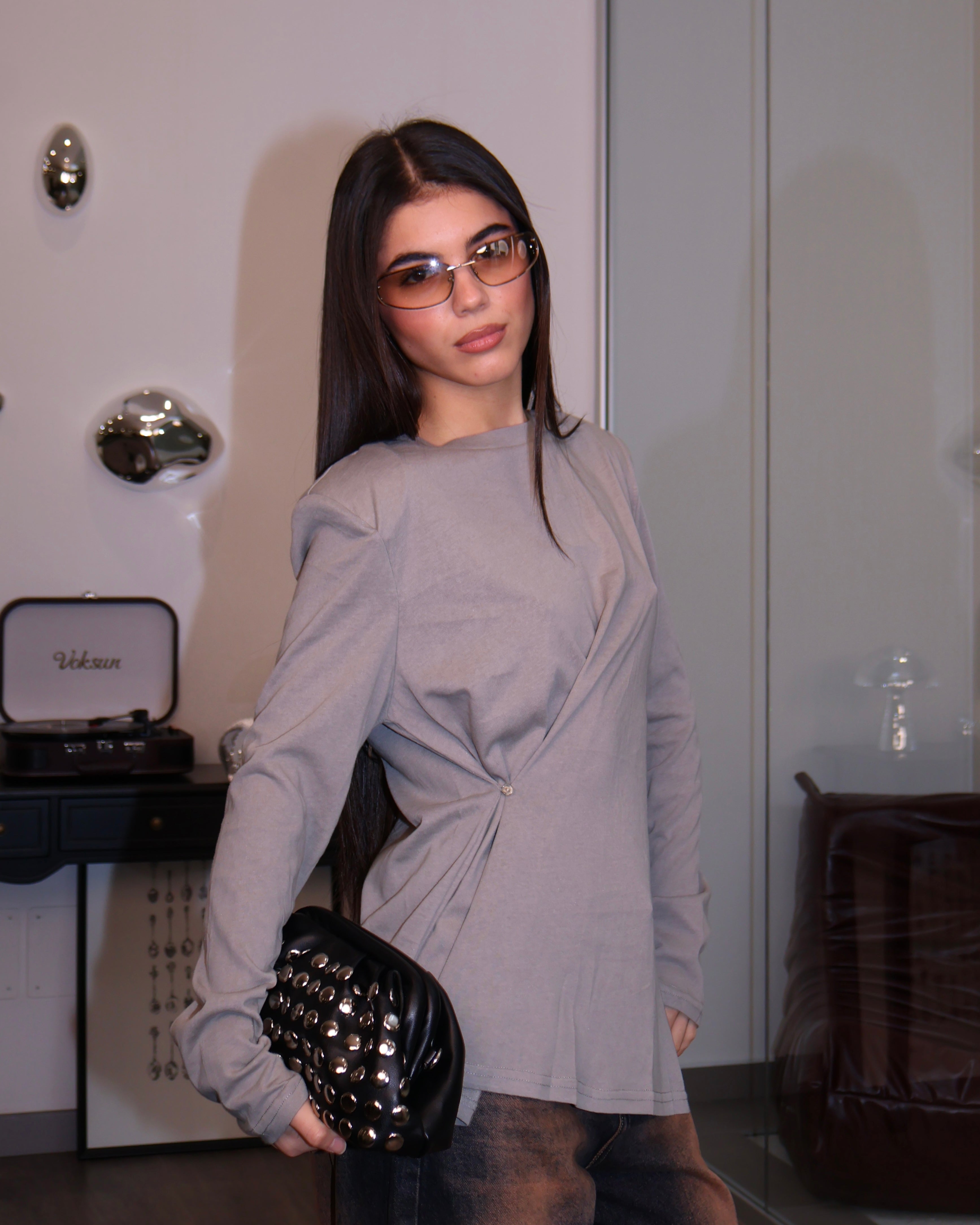 MAGLIA SQUADRATA GRIGIO