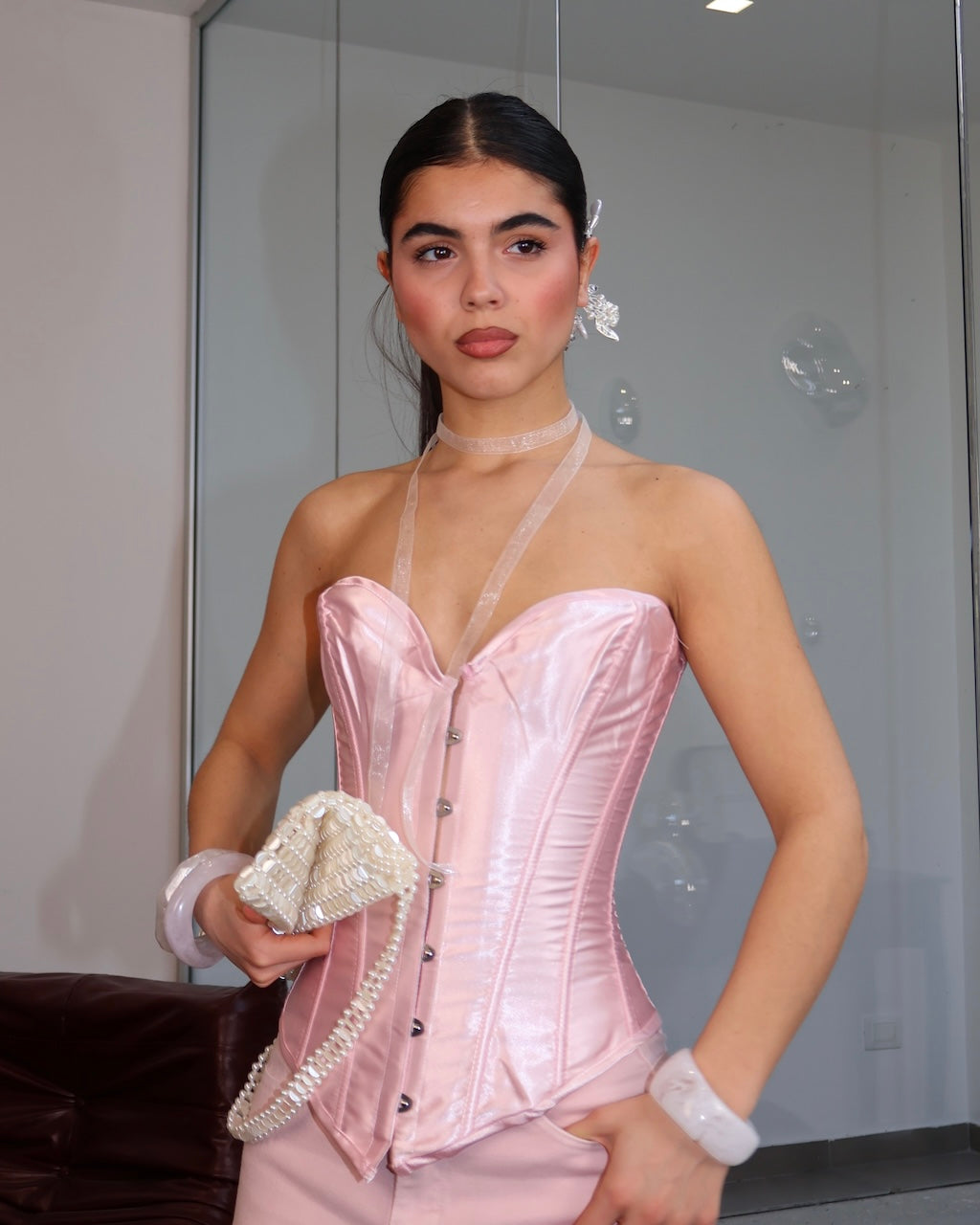 CORSET ROSA CARAMELO