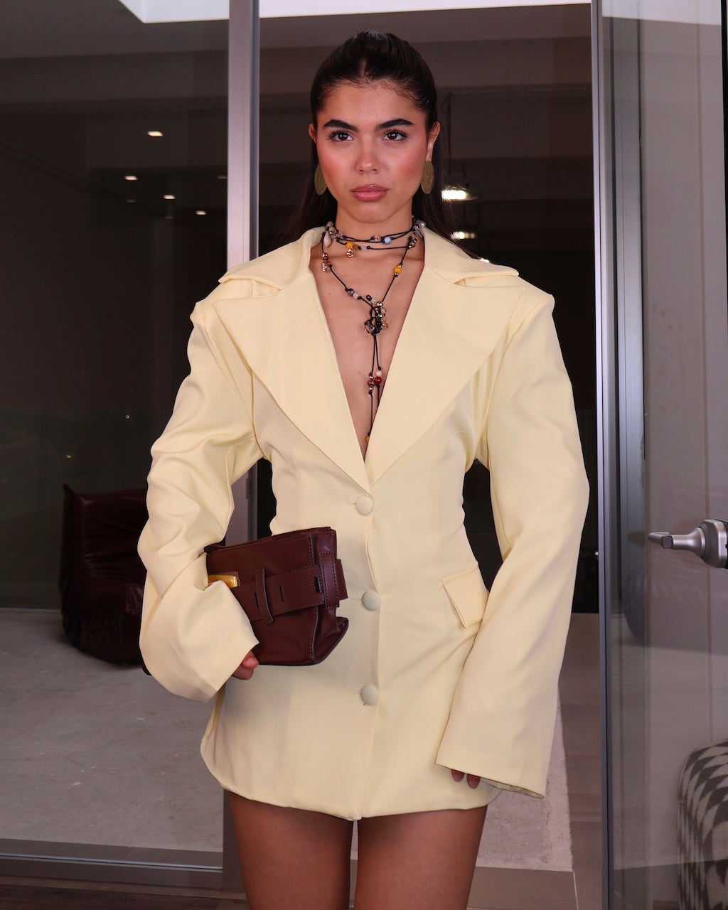 YELLOW BLAZER DRESS