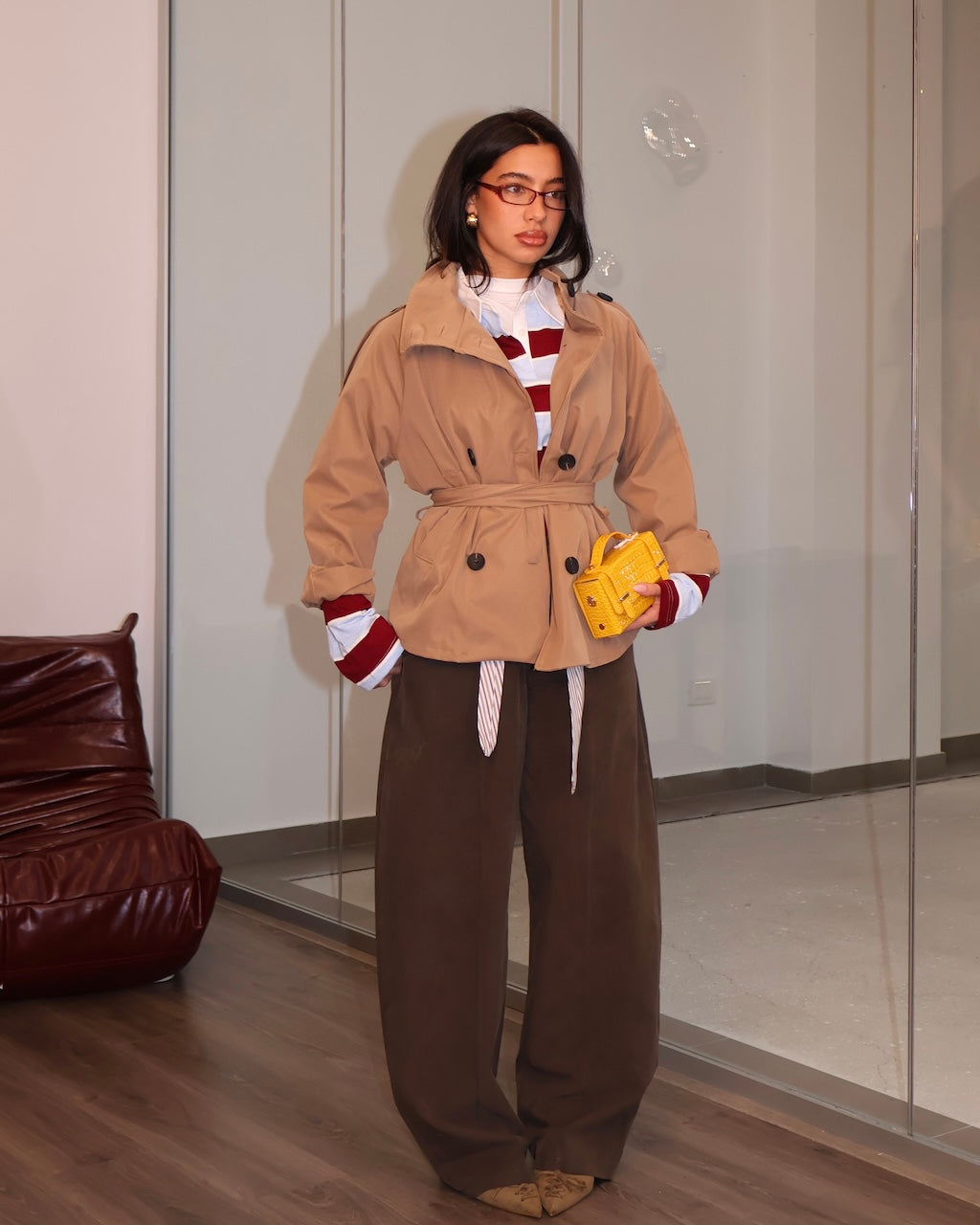 TRENCH SIGNORA IN GIALLO